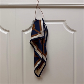 Mulberry Heart Square Scarf Pigment Blue Silk Twill